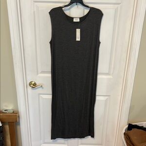 Francesca's Collections Gray Sleeveless Sheath Maxi Dress